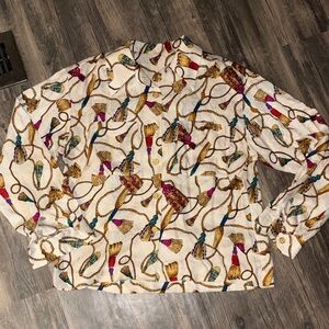 Vintage 100 silk old money style - blouse woman’s 6